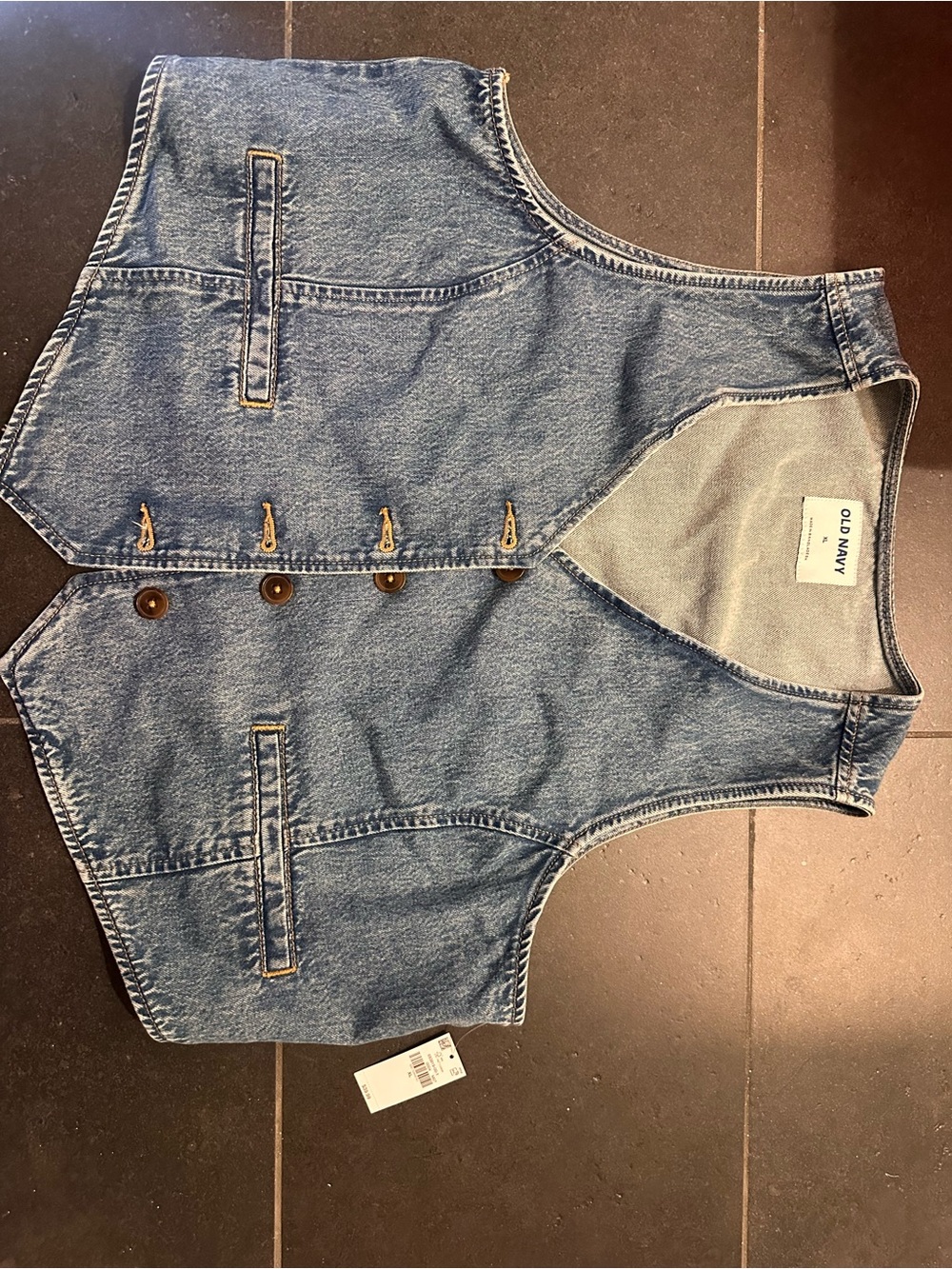 Old Navy Light Blue Denim Vest with Button Front